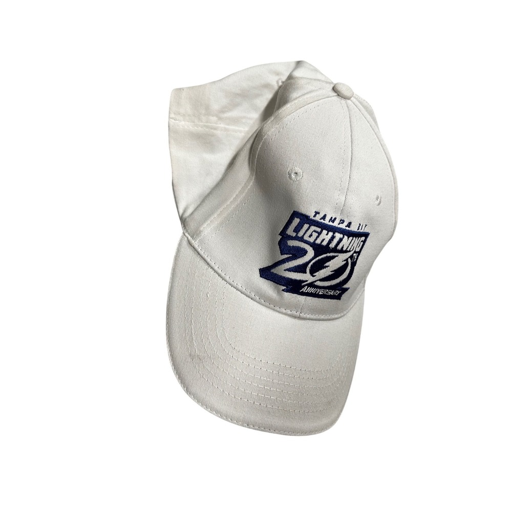 Tampa Bay Lightning 20th Anniversary Hat White NHL Hockey Baseball Cap One Size
